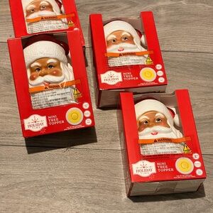 Holiday Time Red and White Santa Tree Topper